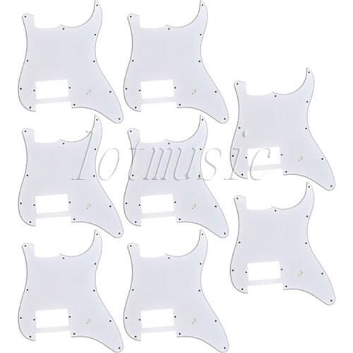 8* White Strat Pickguard One Humbucker for Fender Stratocaster Scratch Plate Replacement