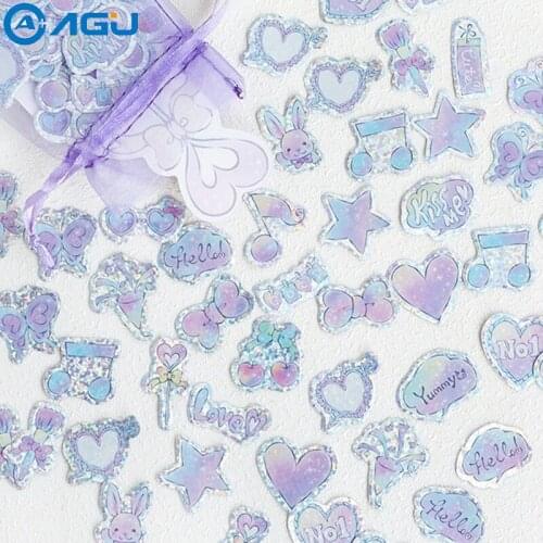 AAGU 2018 New 100PCS/Pack Cute Animal Star Pattern Single-Sided Adhesive Stickers Scrapbooking Album Decoration PVC Stickers