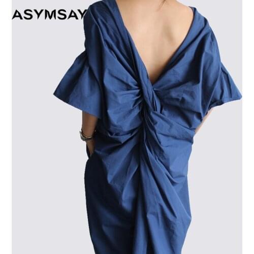 Синие летние платья ASYMSAY China At AliExpress