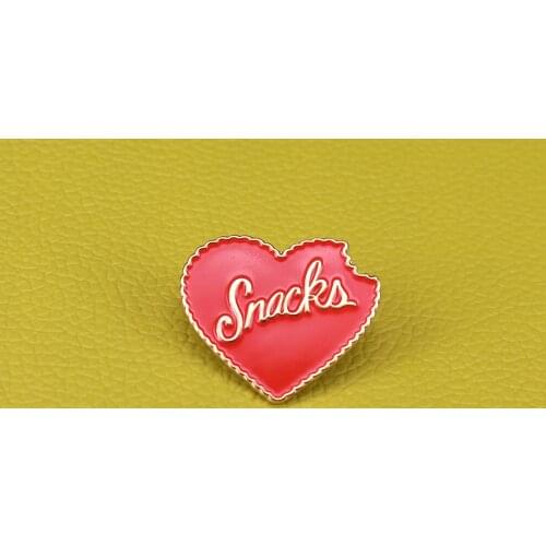 Heart snacks enamel pin food brooch girls jewelry gifts for women