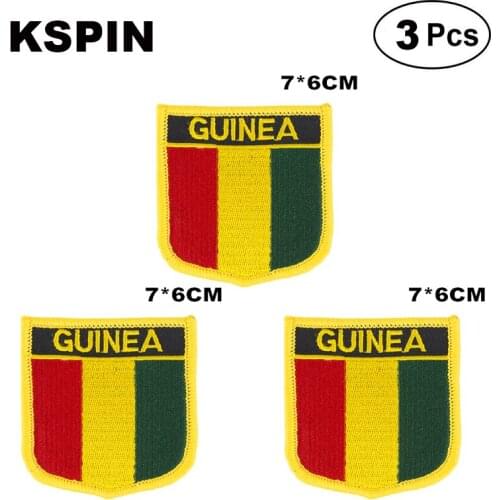 Guinea Shiled Shape flag patches national flag patches for Cothing DIY Decoration