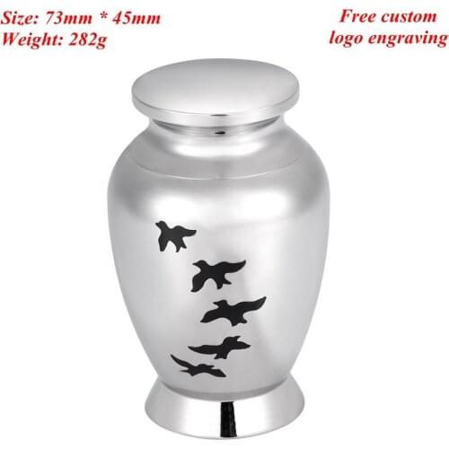 "Birds Going Home" Engravable Adult/ Pet Ashes Container Funeral Casket Cremation Jar Casket Funeral Urn Jewellery - Display Box