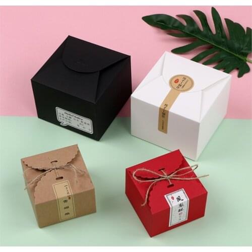 20pcs/lot 12*12*9cm 9*9*6 Kraft Baking Packing Case Dty Square West Point Moon Cake Box Biscuits Chocolates Cake Gift Boxes