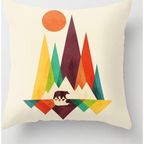 Bear In Whimsical Wild Cushion Cover Decorative Pillow Cover Case Seat Car Home Decor Throw Pillowcase Decoration