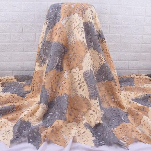 Latest African Cord Lace Fabric With Stone High Quality Water Soluble Cord Lace French Guipure Lace For Nigeria Wedding Party