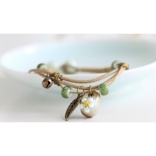New Fashion Delicate Hand-Woven Ceramic Beads Bracelet Originality Chinese Style Bracelet Adorn Article Free Shipping #1251