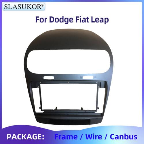 Radio Fascia For Dodge Fiat Leap 2 Din Android Frame Stereo Panel Dash Mount Installation Trim Kit Frame Plate Bezel Accessories