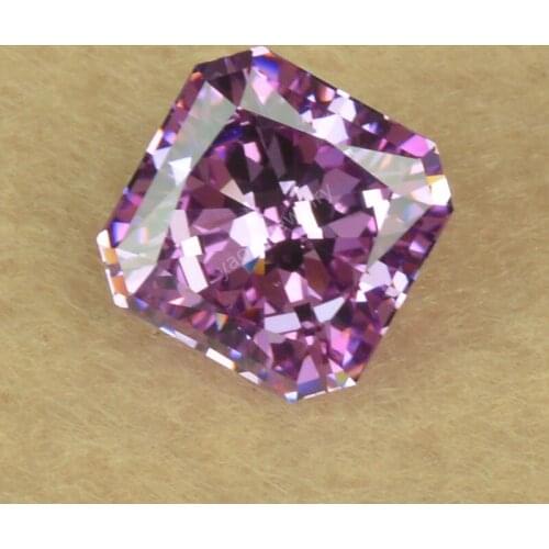 Sale 8A Purple Red Square Radiant Cut Synthetic Diamond Gems Cubic Zirconia Stone Loose Amethystine Beads For Jewelry Inlay DIY