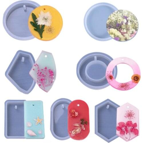 Silicone Mold for jewelry with hole big pendants Resin epoxy Silicone Mould handmade tool