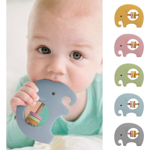 Newborn Baby Silicone Rattle Safe Teether for Babies Teeth Fidget Toys Baby Health Goods Rattles for Kids BPA Free Accessories