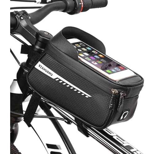 Mountain Bike MTB Top Tube Bag Waterproof Cycling Front Touch Screen Phone Pouch for Outdoor Cycle Biking Entertainment
