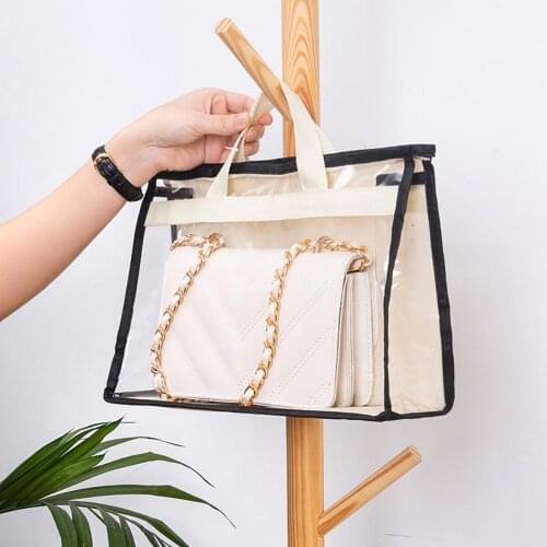 Handbag Purse Storage Organizer Transparent Anti-dust Cover Bag with Handle Women Handbags Messenger Bags