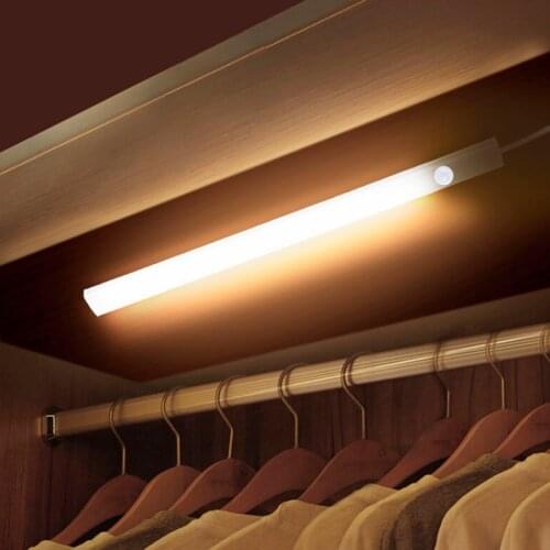 30 40 50cm LED Under Cabinet Light With PIR Motion Sensor DC 12V LED Bar Light Hard Strip Light For Wardrobe Bedroom Kitchen