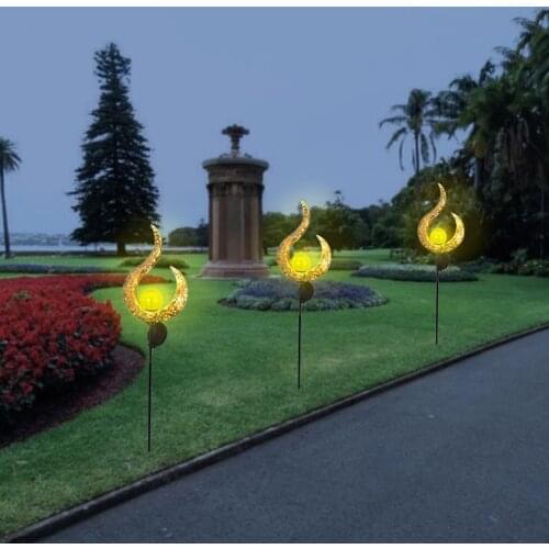 Dream Lighting Garden Led Solar Light Glass Globe Stake Lamp Moon Flame Sun Jewelry Garden Lawn Christmas Halloween Decoration