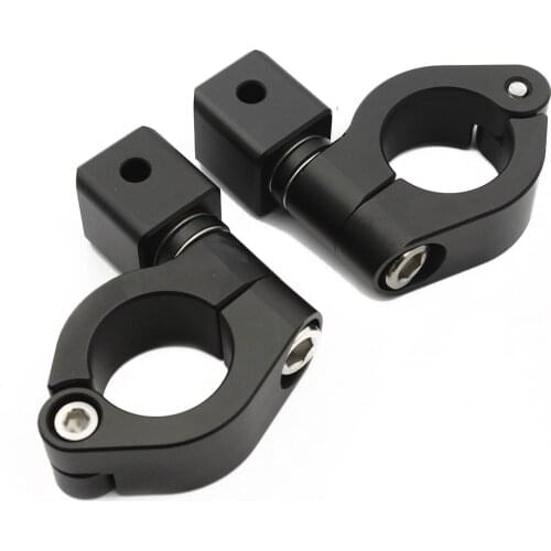 Aluminum Black 25mm Front Fog Lights Mount Bracket Auxiliary Headlight Support Lamp Motorcycle