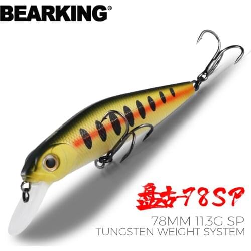 BEARKING PRO 78mm 11.3g SP Tungsten weight system fishing lures minnow crank wobbler quality fishing tackle hooks for fishing