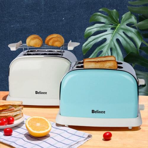 High appearance household toaster 6-stage baking toaster toast slice stainless steel body small retro Tu driver