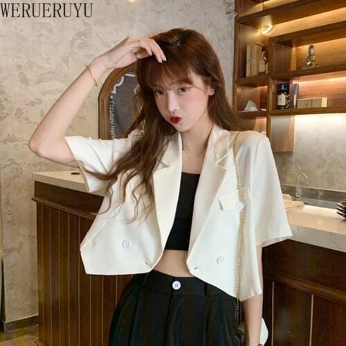 Женские пиджаки с коротким рукавом WERUERUYU China At AliExpress