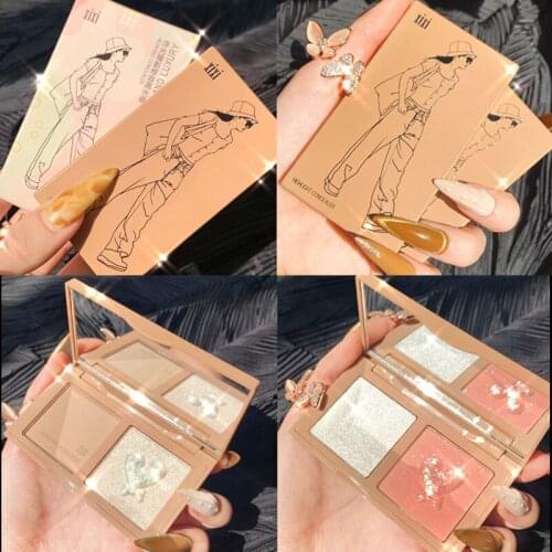 XIXI Diamond High Gloss Blush Eyeshadow Palette Waterproof Glitter Diamond Pigment Highlighter Eye Shadow Powder Beauty Makeup