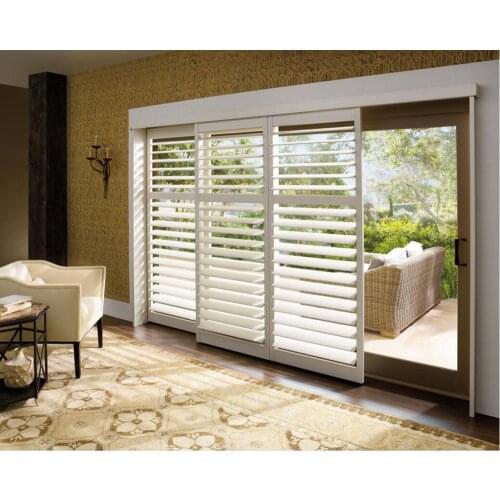 Custom Basswood Plantation Shutters Wooden Blinds Solid Wood Shutter Louvers PS280