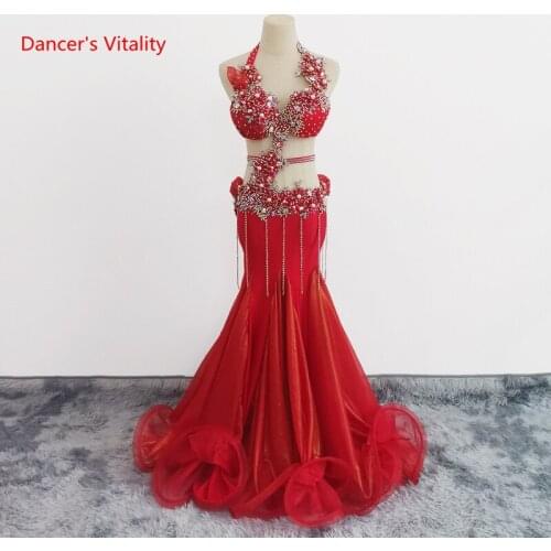Women Belly Dance Profession Performance Clothing Suit for Women Bellydance Bra Long Skirt Suit High-End Custom Oriental Outfit