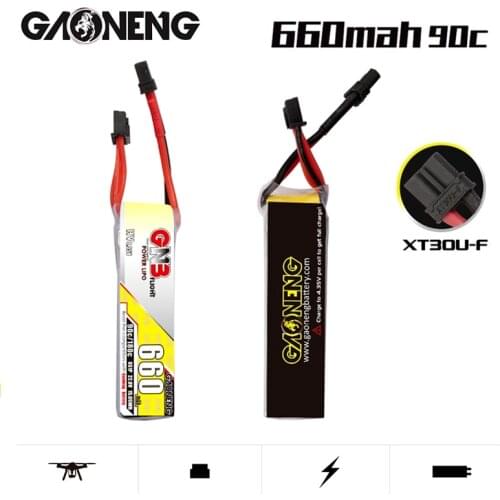 1-2Pcs Gaoneng GNB 22.8V 660mAh 90C/180C LiPo Battery For RC Quadrotor FPV Upgrade HV 6S Racing Drone Parts RC Helis Parts