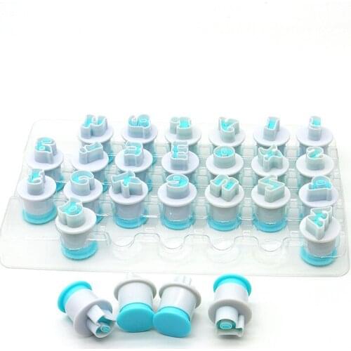 1SET 26 Letters Spring Biscuit Mold Cake Fondant Decorative Printing Die-cutting Baking Silicone Rubber Biscuit Mold QA 250