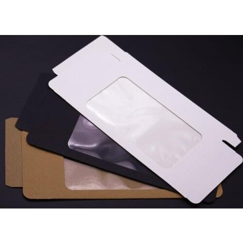 20 Pcs Black Cell Phone Case Packaging Box With Clear Window Paper Kraft Paper Phone Case For Mobil Phone