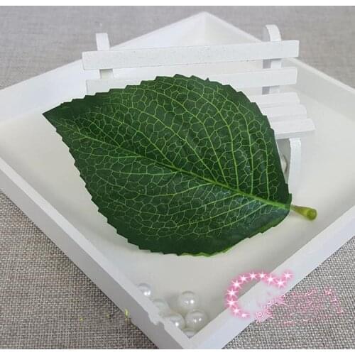 200PCS big silk leaves Artificial fake rose Hydrangea flower vine leaf diy flower bouquet material decorations supplies