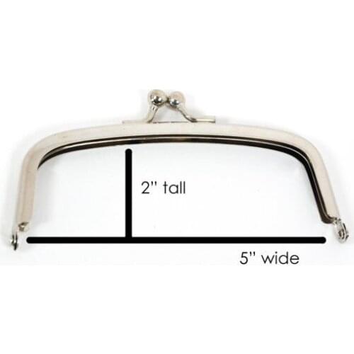 2014 new and fashion 5 inch Nickel Metal Rounded Purse Frames - Set of 10/hanger bags for who like DIY bag and purse frames