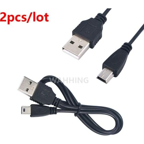 2pcs USB 2.0 A Male To Mini USB 5Pin Cable Mini USB Data Charger Charging Cable Cord Adapter for MP3 MP4 Player Speaker HY1404