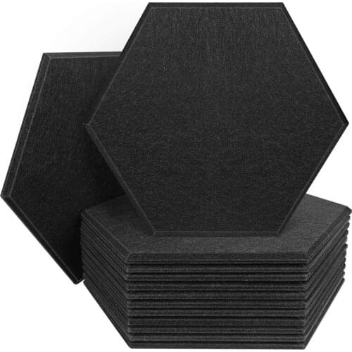 Promotion! 12 Pack Hexagon Acoustic Panels Sound Proof Padding, 12 X 7 Inch Sound Dampening Panels Used in Home & Offices Studio
