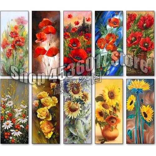 Flowers 5d Diy Diamond Painting Cross Stitch Diamond Embroidery Mosaic Poppies & sunflowers Art Full Rhinestone Gift Home Decor