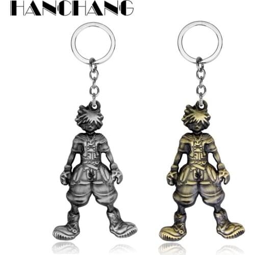 Anime Game Jewelry Kingdom Hearts Keychains Sora Dolls Figure Metal Pendant Keyrings accessories for men Boys Gifts