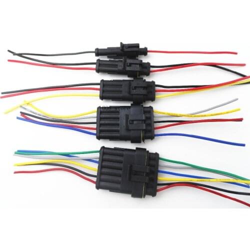 Free shipping 10set Auto wire connector 1P 2P 3P 4P 5P 6P auto connector Male & Female Waterproof Electrical Connector