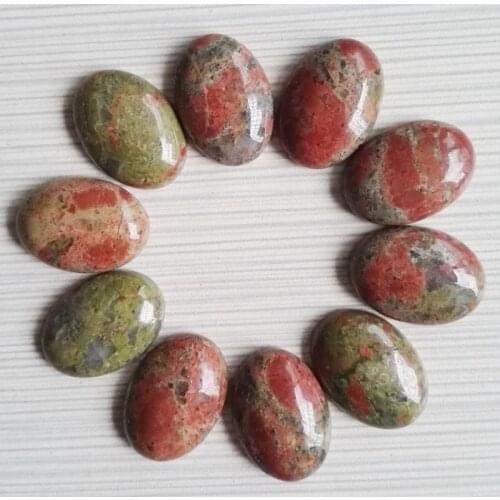 Free shipping fashion hot selling natural unakite Stone beads 25x18mm Oval CAB CABOCHON green flower lose beads 30pcs Wholesale