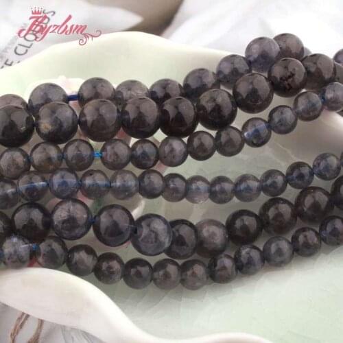 Free Shipping Hight Quality AA Beads Genuine Cordierite Round Natural Stone Beads For DIY Jewelry Making 15inches/strand 6mm 8mm