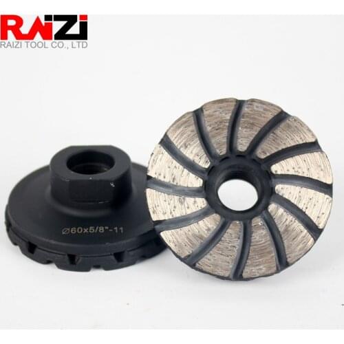 Raizi 40/60mm Concrete Grinding Wheel 5/8-11 Thread for Angle Grinder Concrete Countertop Edge Grinding Diamond Grinding Disc