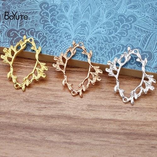 BoYuTe Wholesale (50 Pieces/Lot) Metal Alloy 33*37.5MM Leaf Branch Jewelry Materials Diy Hand Made Accessories Parts