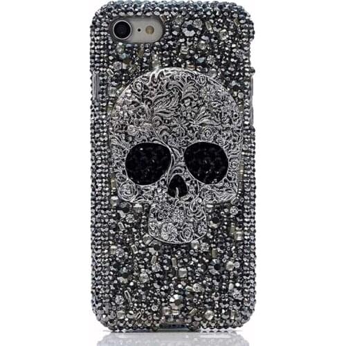 Luxury Women Handmade 3D Skull Diamond Rhinestone Phone Cover Case For iPhone 8 6 6S 6plus 7 7 8 plus x xs max 11 Pro Max Cover