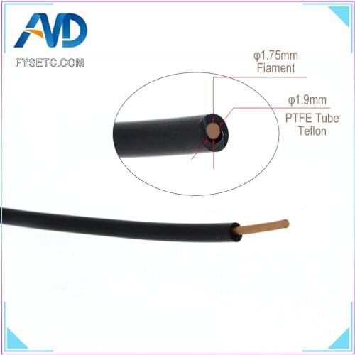1 Meter Black PTFE Tube Teflonto 1M TL-Feeder Rostock Bowden Extruder 1.75mm Fila ID 1.9mm OD 4mm Cloned Capricornus Tube