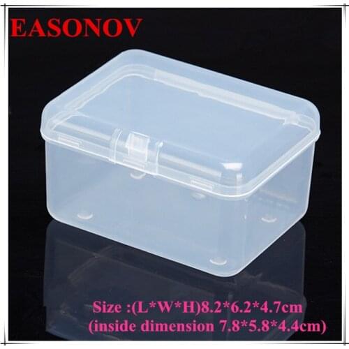 EASONOV 8.2*6.2*4.7cm PP Transparent Rectangular Plastic Box Storage Box Toolbox Parts Box Stationery box 5pcs/lot