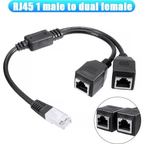 Mayitr 0.25m Ethernet Cable Cat5 Lan Cable 1 Male to 2 Port Female CAT 5 RJ 45 Network Cable for Laptop RJ45 Network Cables