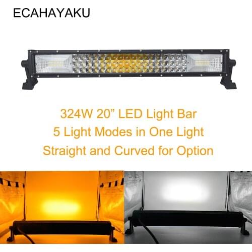 ECAHAYAKU 324W 3-Row Led Bar work light Car offroad 20inch 4x4 accessories off road for Trucks ATV 4x4 offroad Tractor Jeep Auto