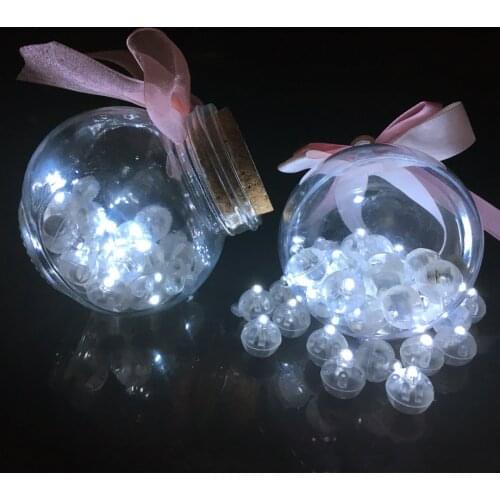 100 Pcs White Led Balloon Lights Mini Round Ball Lamps for Wishing Bottle Lantern Christmas Wedding Party Home Decoration
