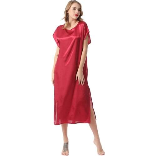Summer Hot Sale Silk Womens Pajamas Ladies Nightdress Pijama Dream Sexy Sleepwear Female Round Neck Home Service Pyjamas Clothes