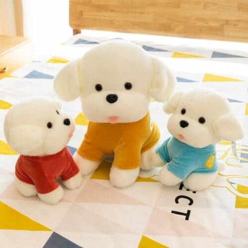 Zqswkl cute vests dog plush toy doll poodle teddy dog dolls childrens christmas birthday gift stuffed animals kawaii room decor