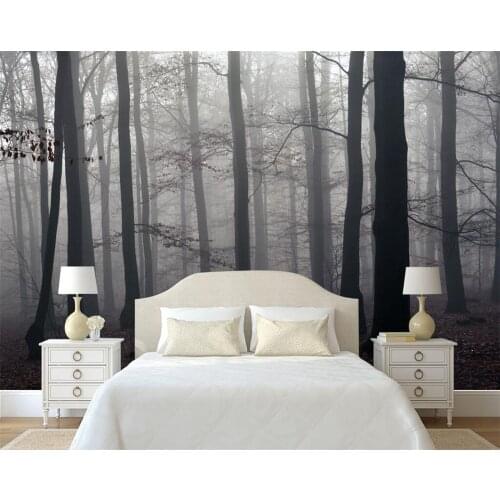 Beibehang Custom wallpaper home decoration mural fresh beautiful forest tree morning fog mural TV background walls 3d wallpaper