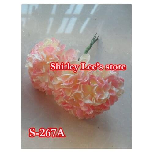Wholesale--144 bunches=864 Glitter paper flowers--mini glittered paper carnation,FREE SHIPPING BY EMS