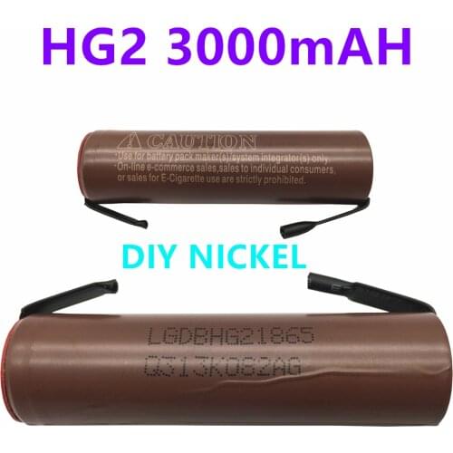Original 3.7V 3000mAh HG2 18650 Battery 3.6V 20A High Power Discharge Li-ion Large Current Battery for Screwdriver + DIY Nickel